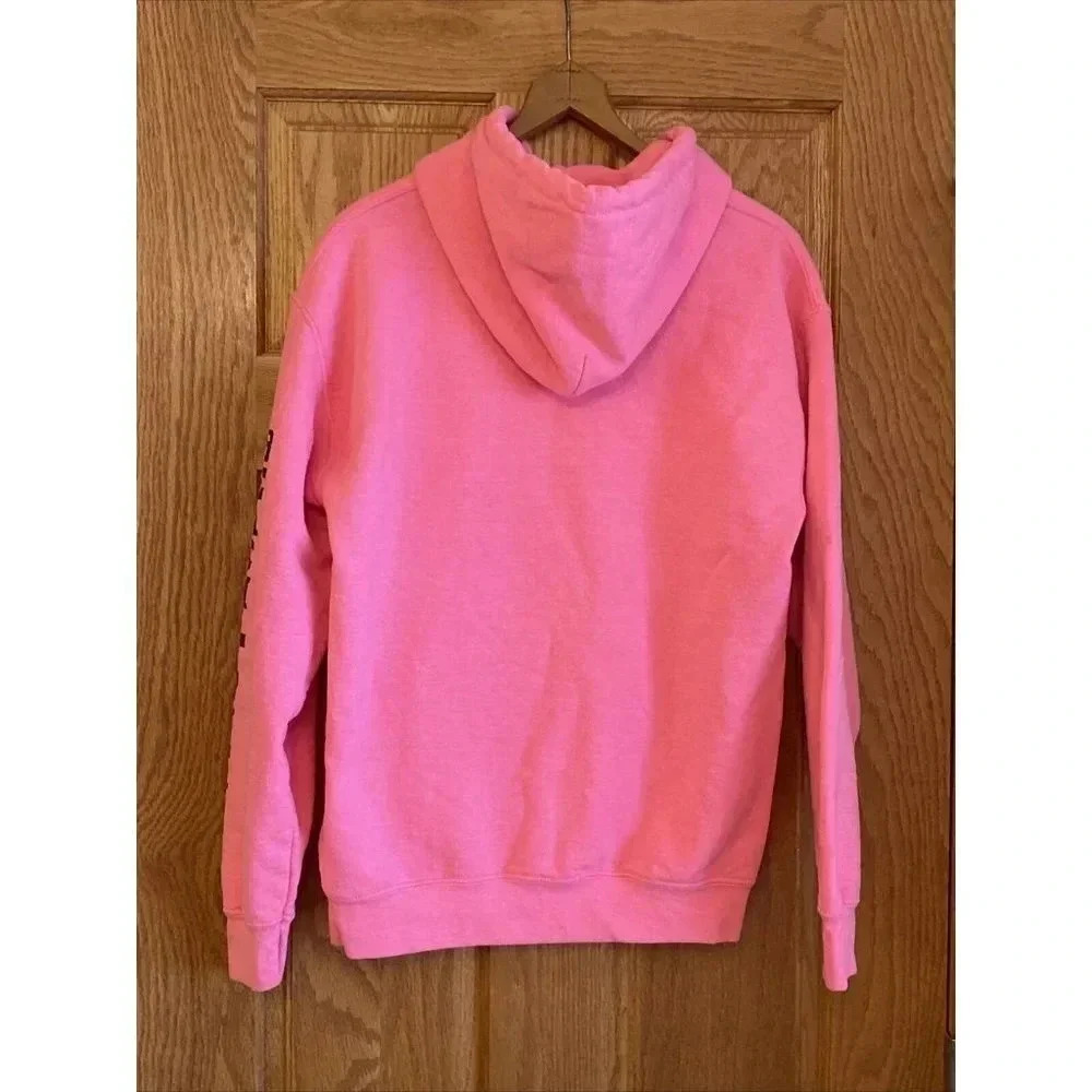 New Buffalo Michigan Beach Duty Adult Small Pink Pullover Hoodie Pocket - Picture 4 of 6